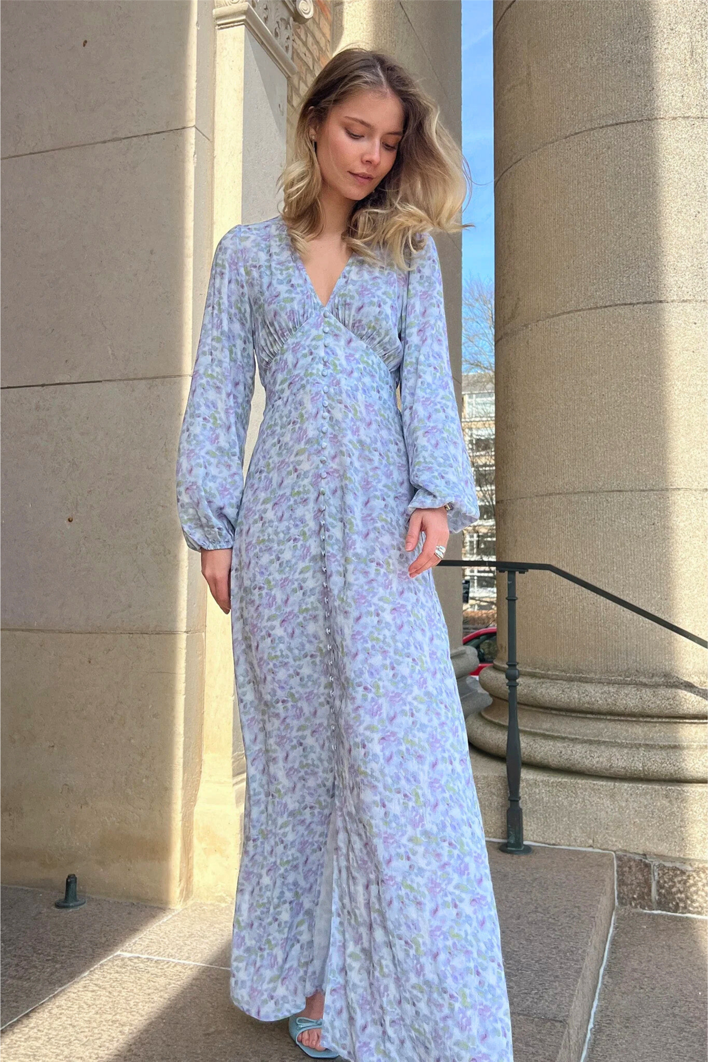 Lilith Maxi Dress Cinthia Blue Print