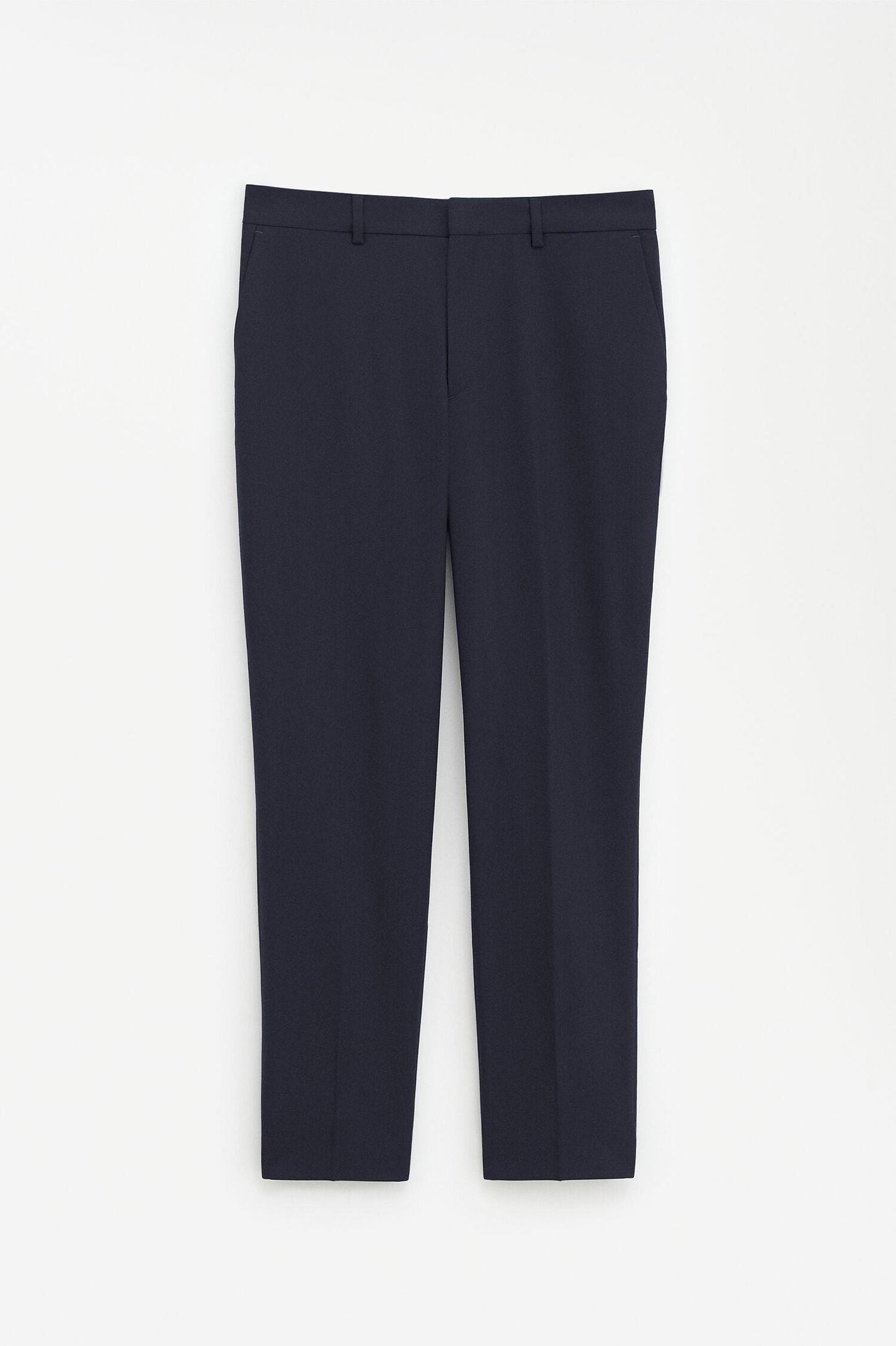 Emma Cropped Cool Wool Trousers Dk. Navy