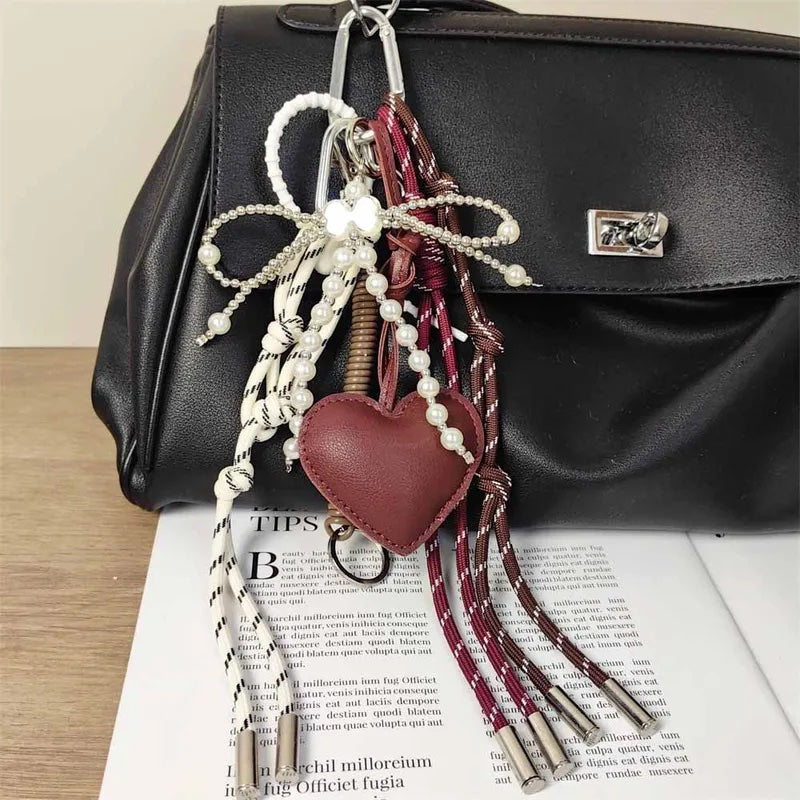 Heartstrings Bag Charm Burgundy