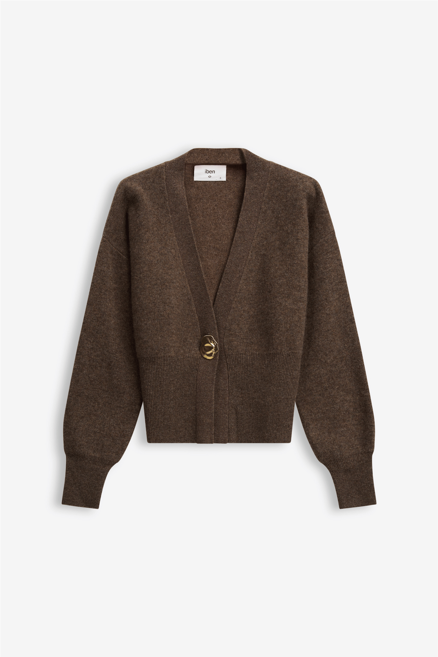 VESPER MERINO CARDIGAN Brown Melange