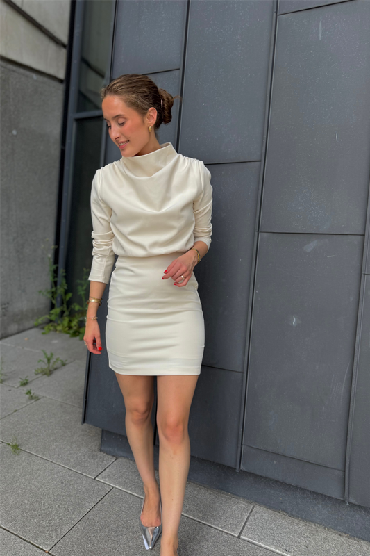 Beverly Short Dress Cream