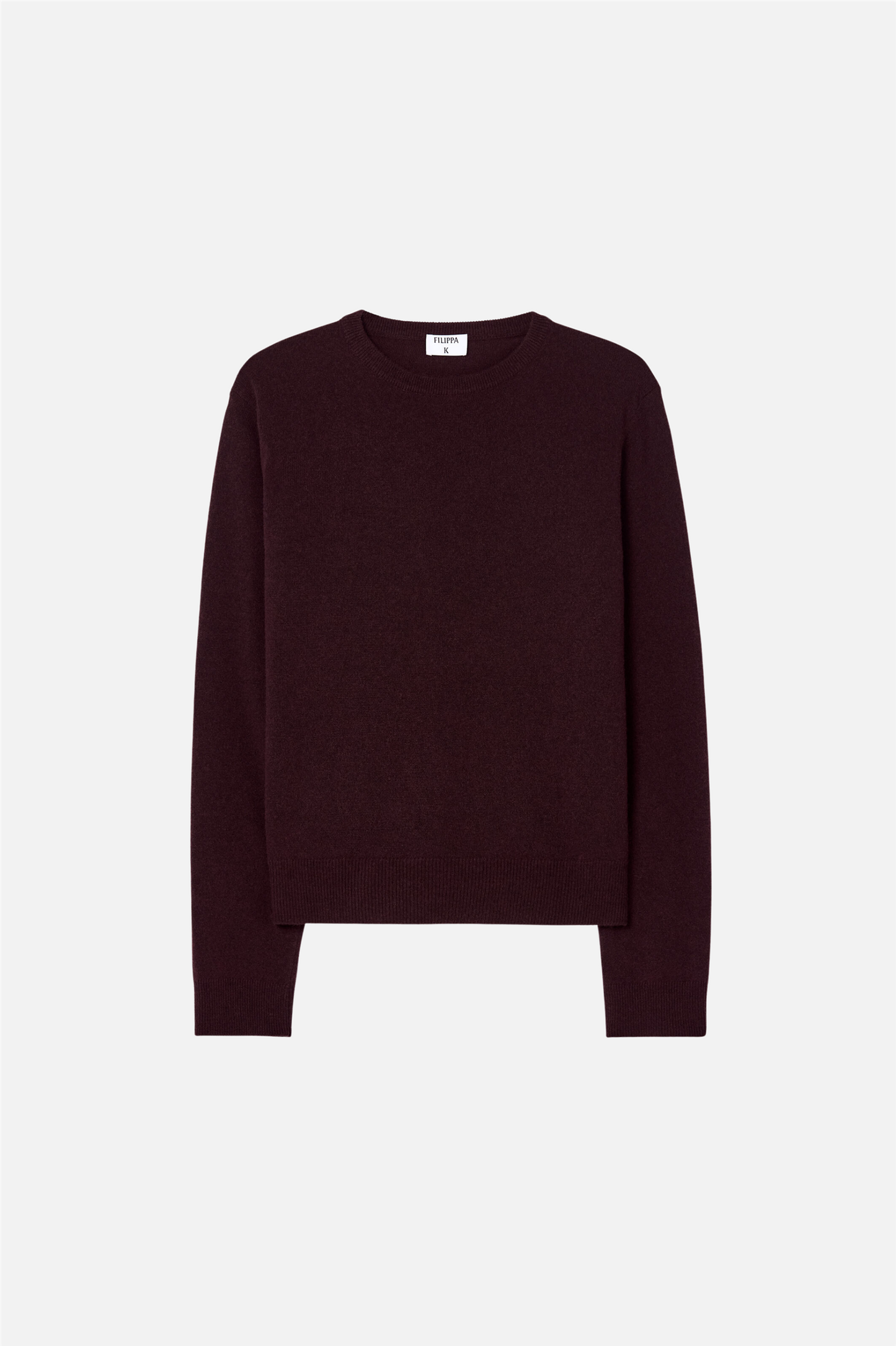 Soft Wool Crewneck Sweater Dark Burgundy.