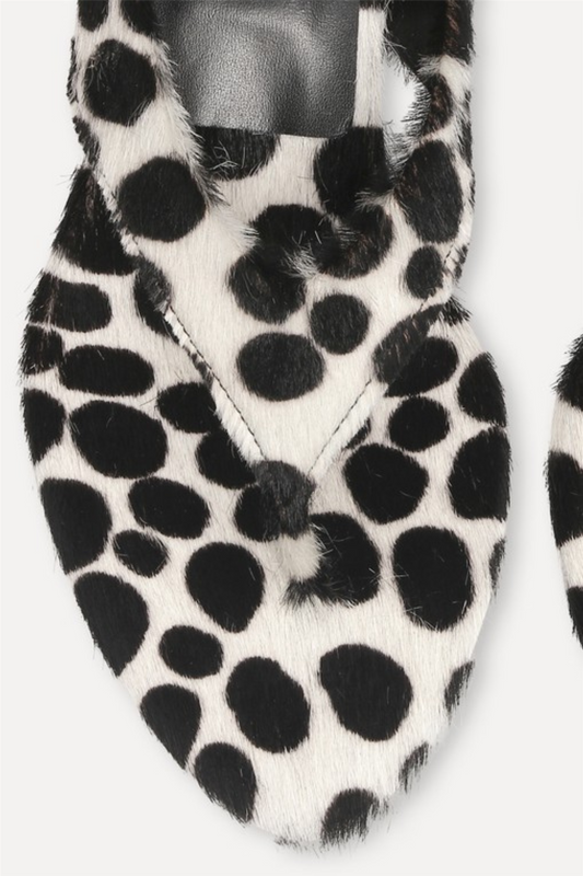 Kitten Heel Leather Mule Bright White Comb.