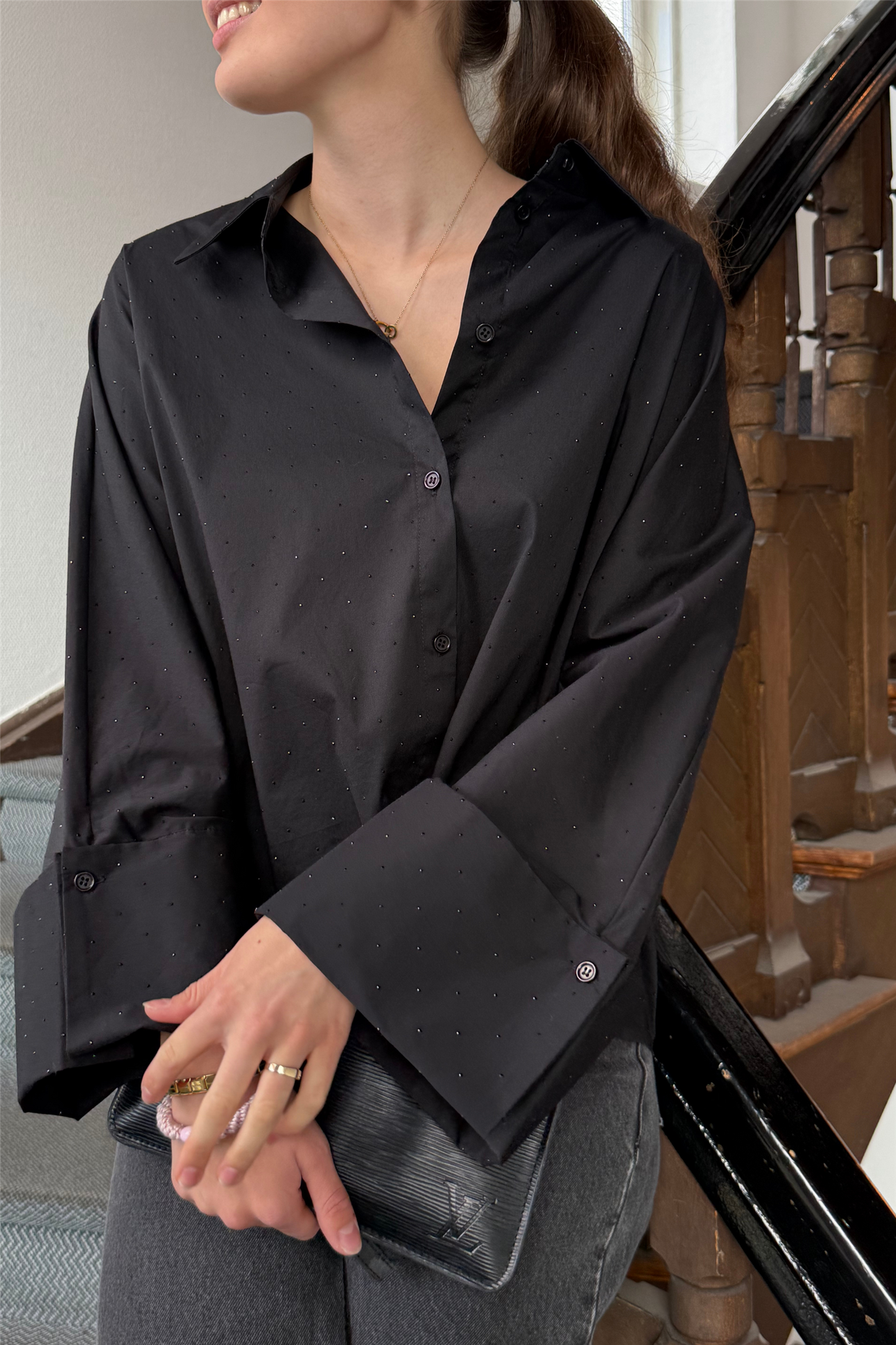 ATARI EMBELLISH SHIRT Black