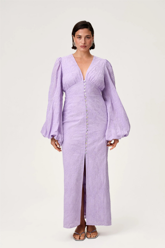 Positano Dress Lilac Embroidery