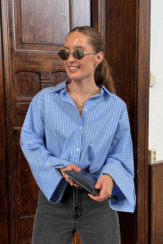 ATARI EMBELLISH SHIRT Blue Stripe