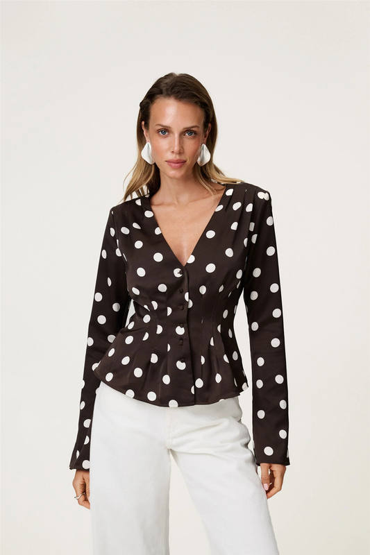 Marmo blouse Brown Dot