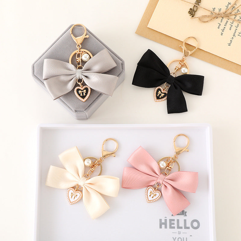 Bow Bag Charm Grey
