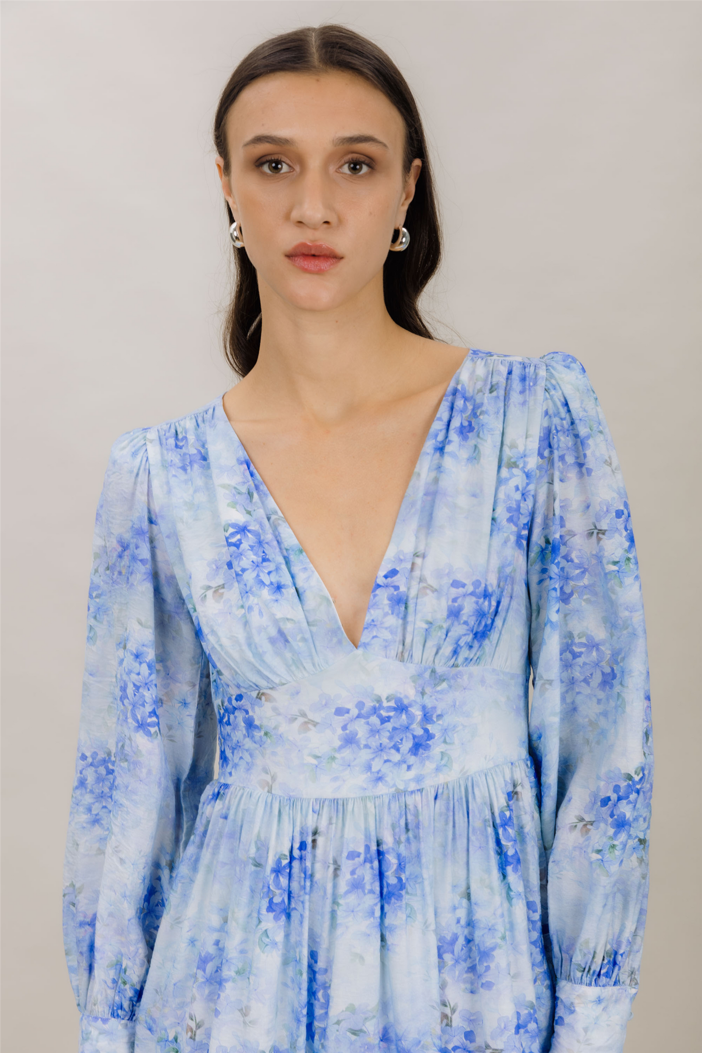 Sasha Dress Blue Flower Aop.