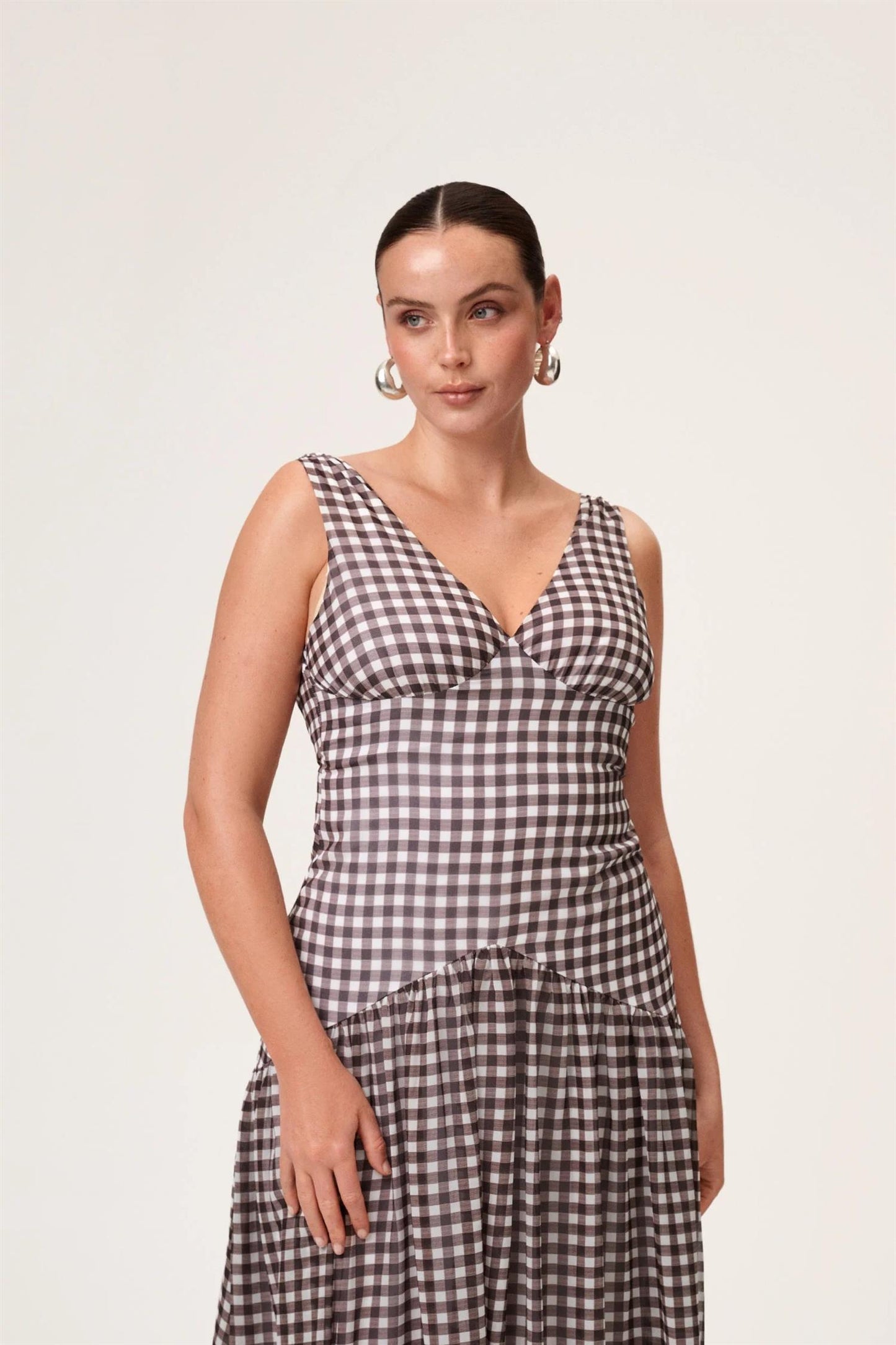 Toulouse Dress Brown Gingham