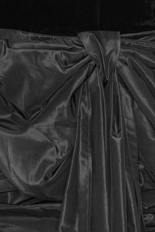 Velvet Bow Mini Dress Black