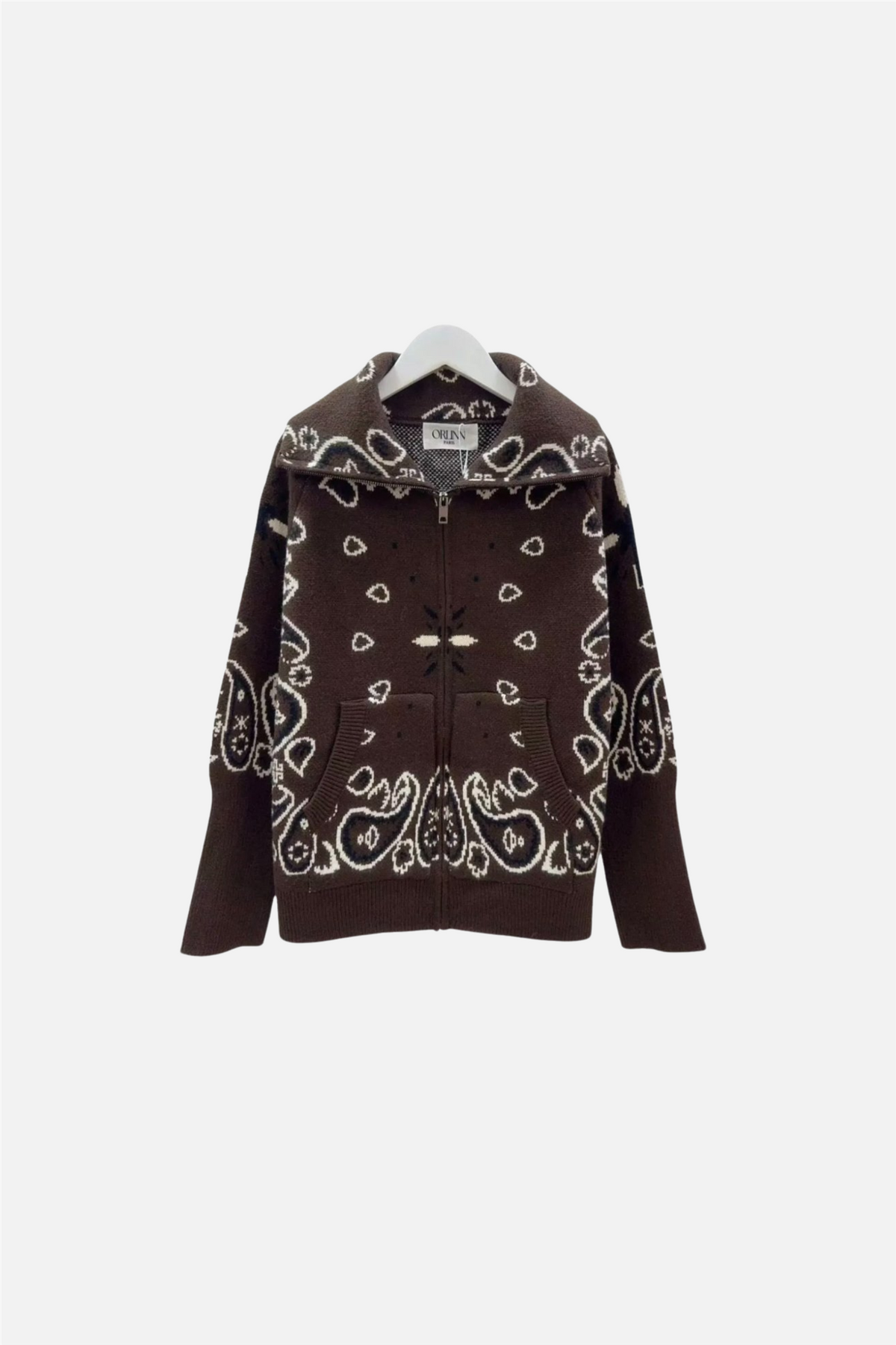 Paisley Jacket Zip Brown.