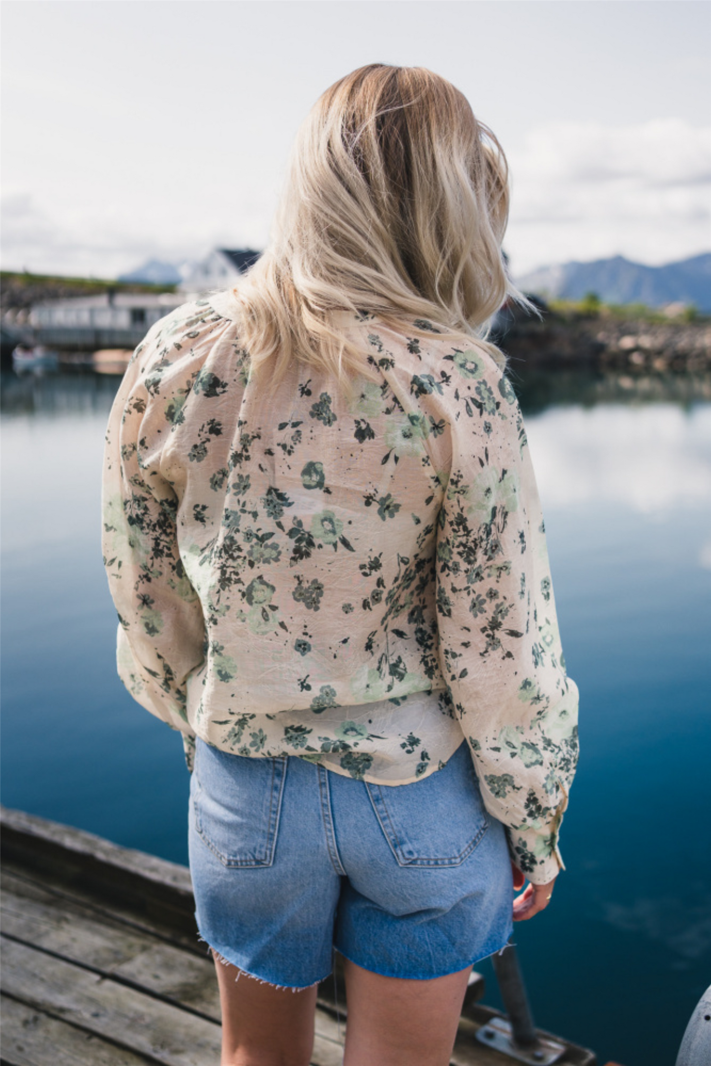 RAUSAnna Top AOP Green Tint Flower