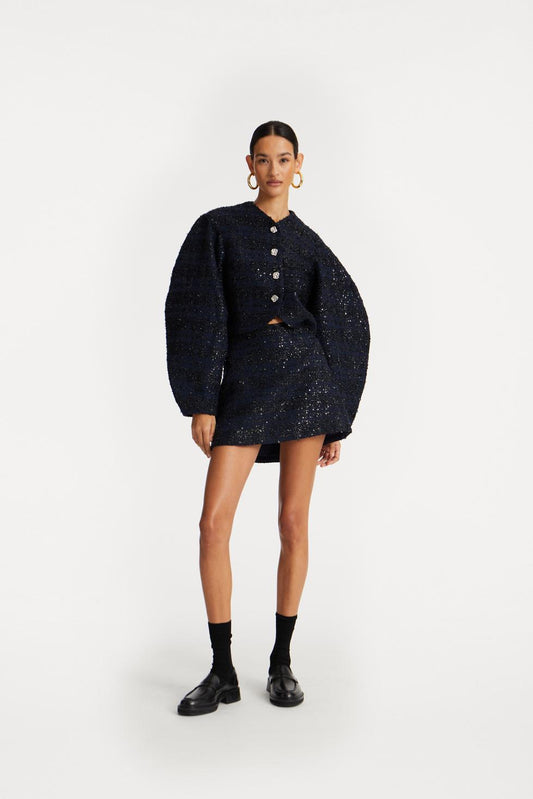 Boucle Short Jacket Navy Blazer
