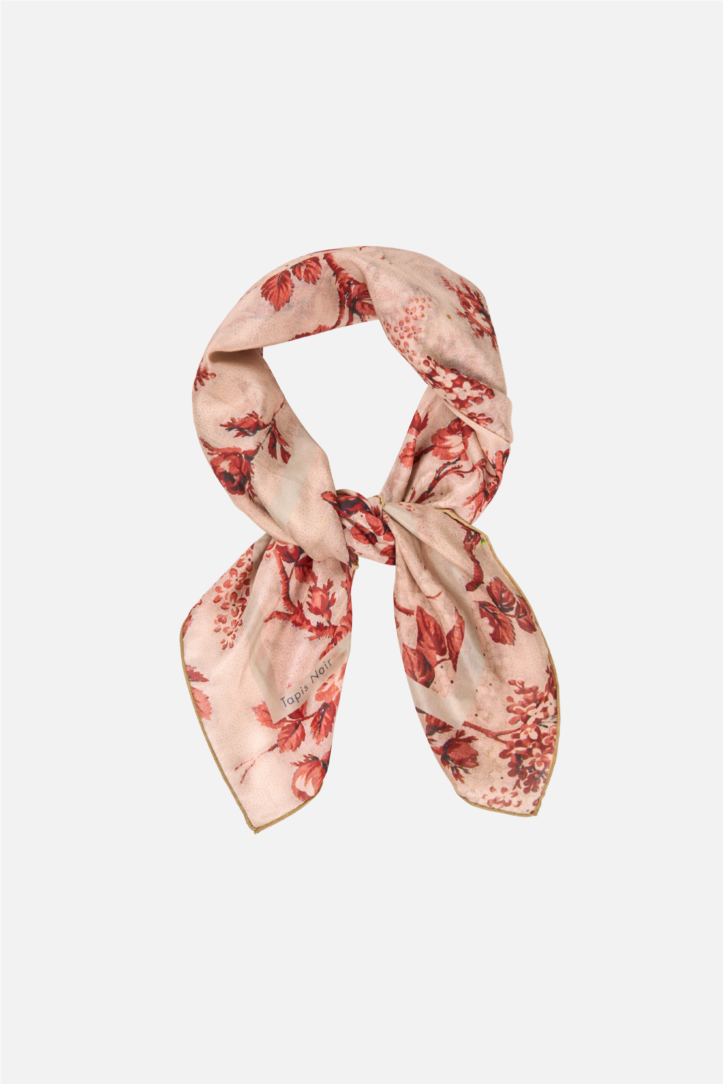 Light Red Flower Toile Scarf Red