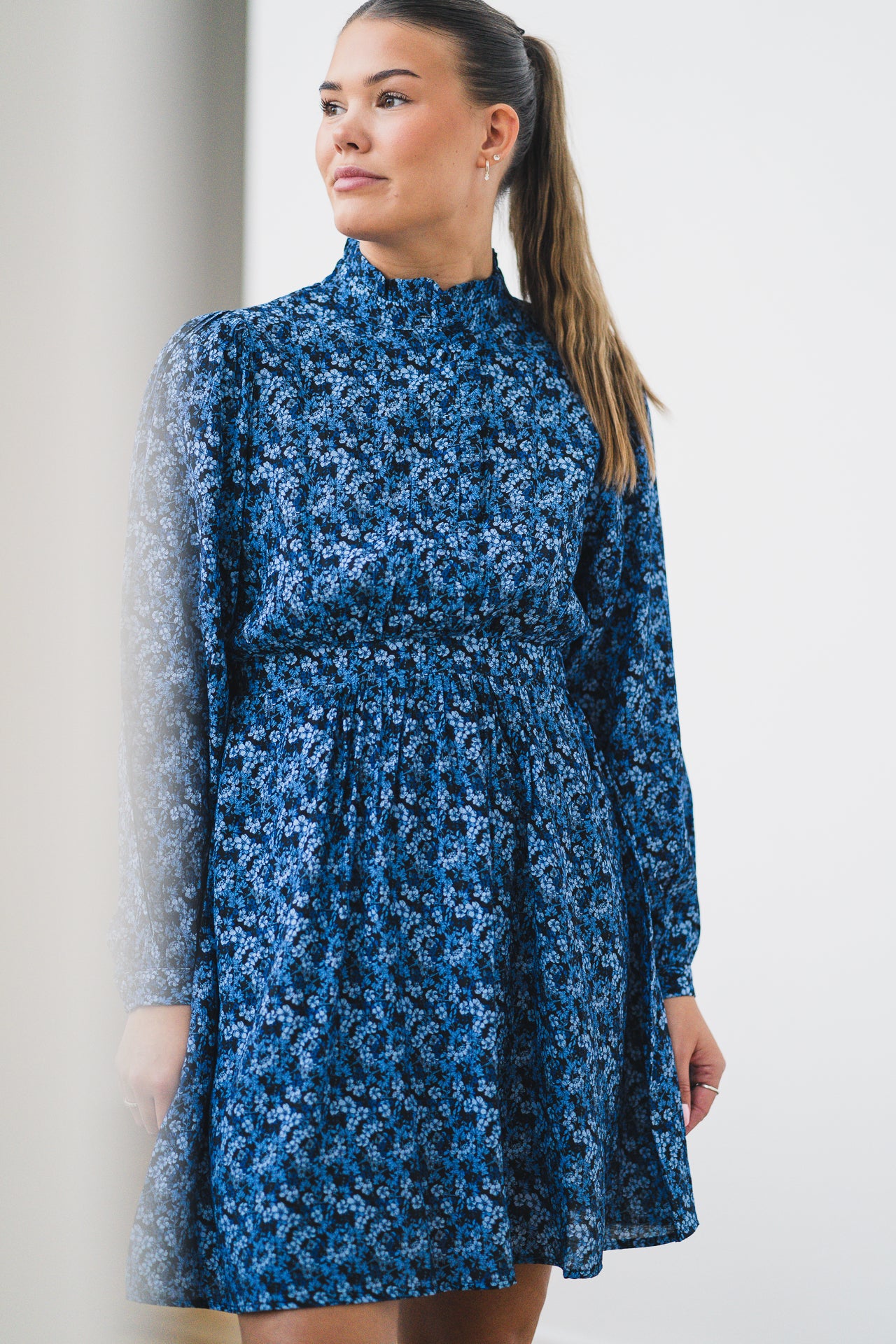 RAUSAstrid Dress AOP Blue Iolite Flw