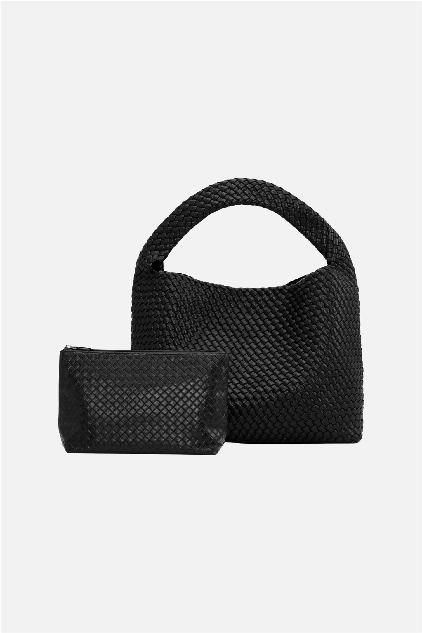 Woven Daily Shopper + Pouch Black