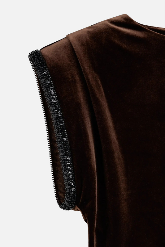 Sunset Velour Top Cocoa Brown