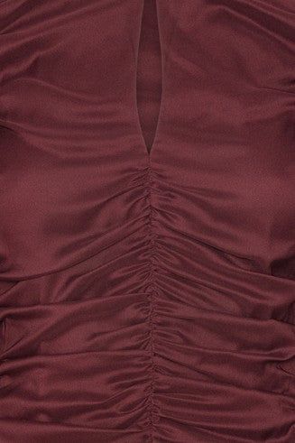Chiffon Ruched Ls Top Zinfandel