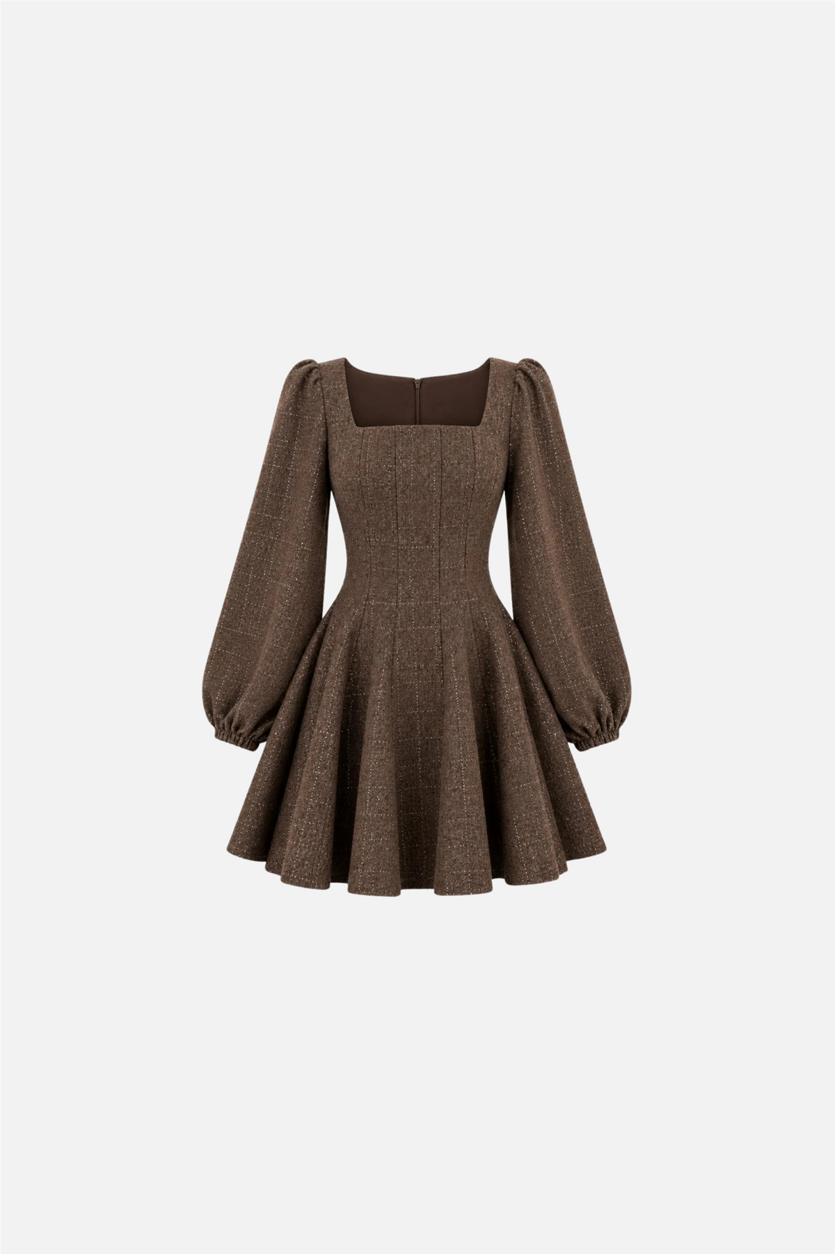 Sophie Tweed Dress Brown.