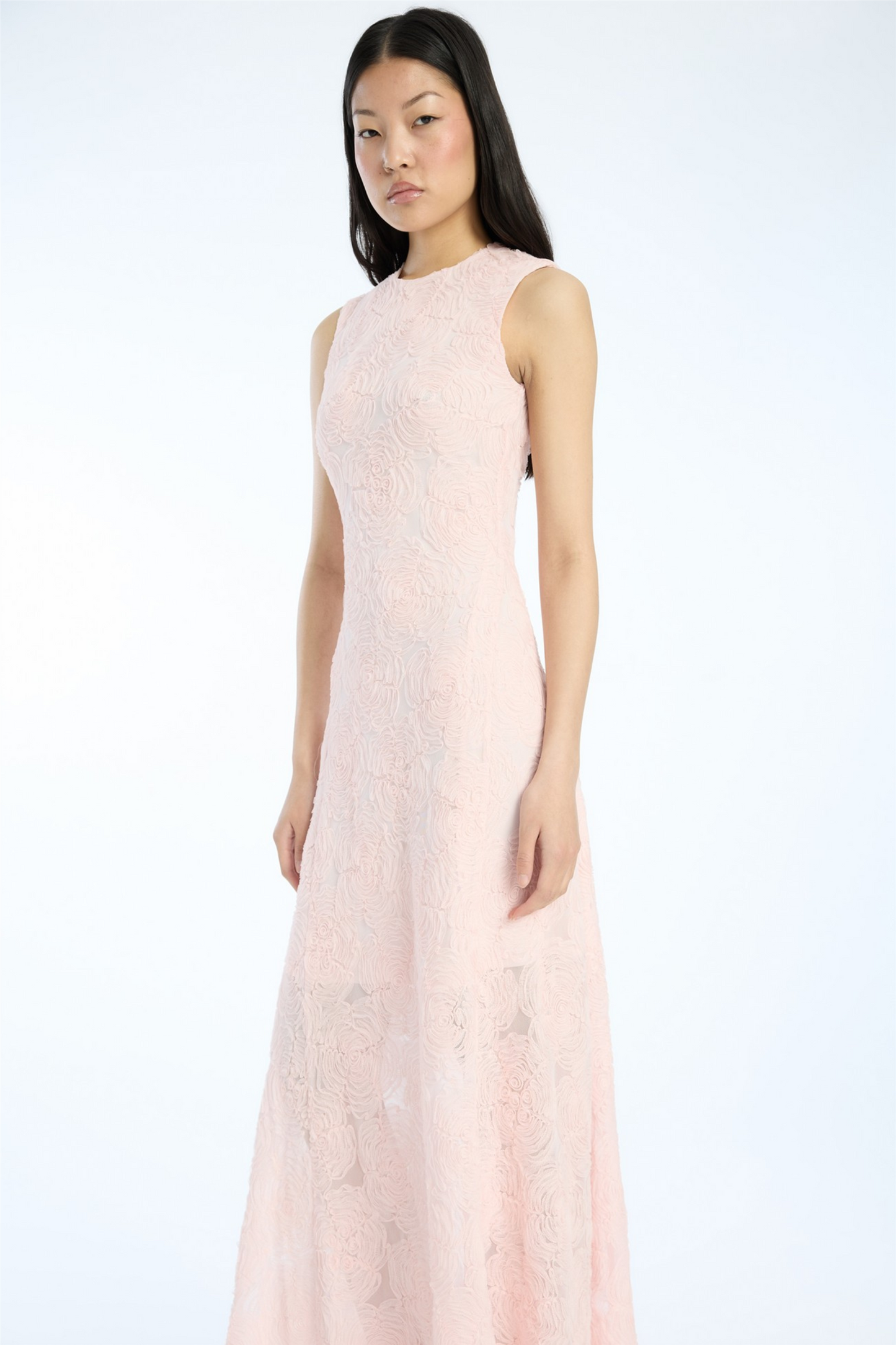 Flower Mesh Maxi Dress Orchid Ice