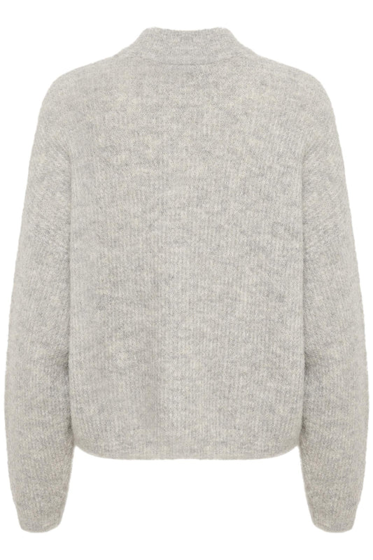 AlphaGZ short cardigan Light Grey Melange