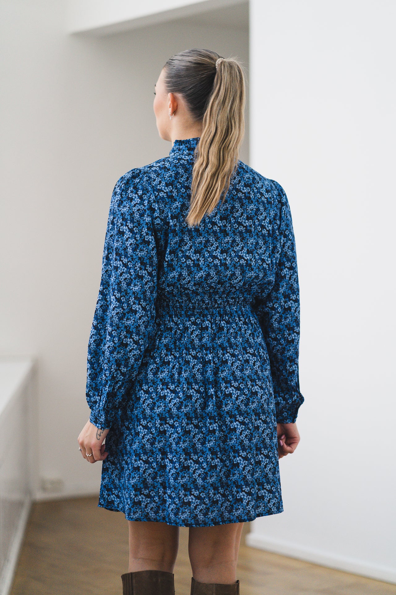 RAUSAstrid Dress AOP Blue Iolite Flw