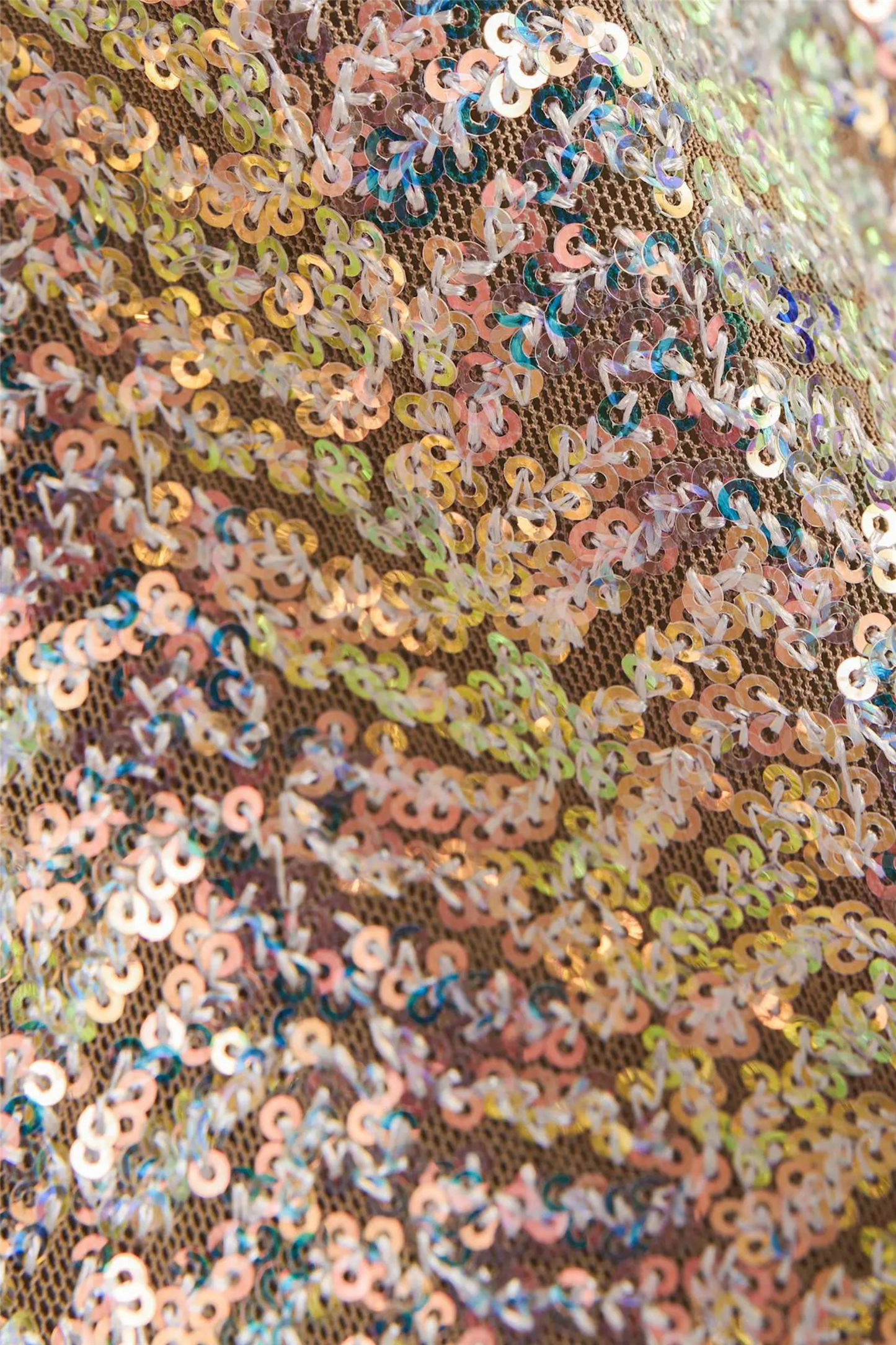 Sunset Sequin Top Iridescent Beige