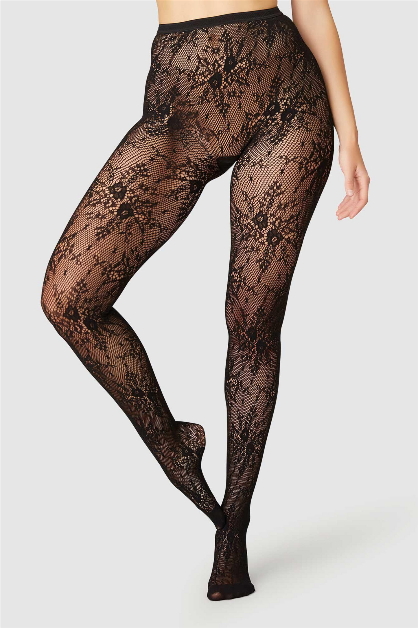 Rosa Lace Tights Black