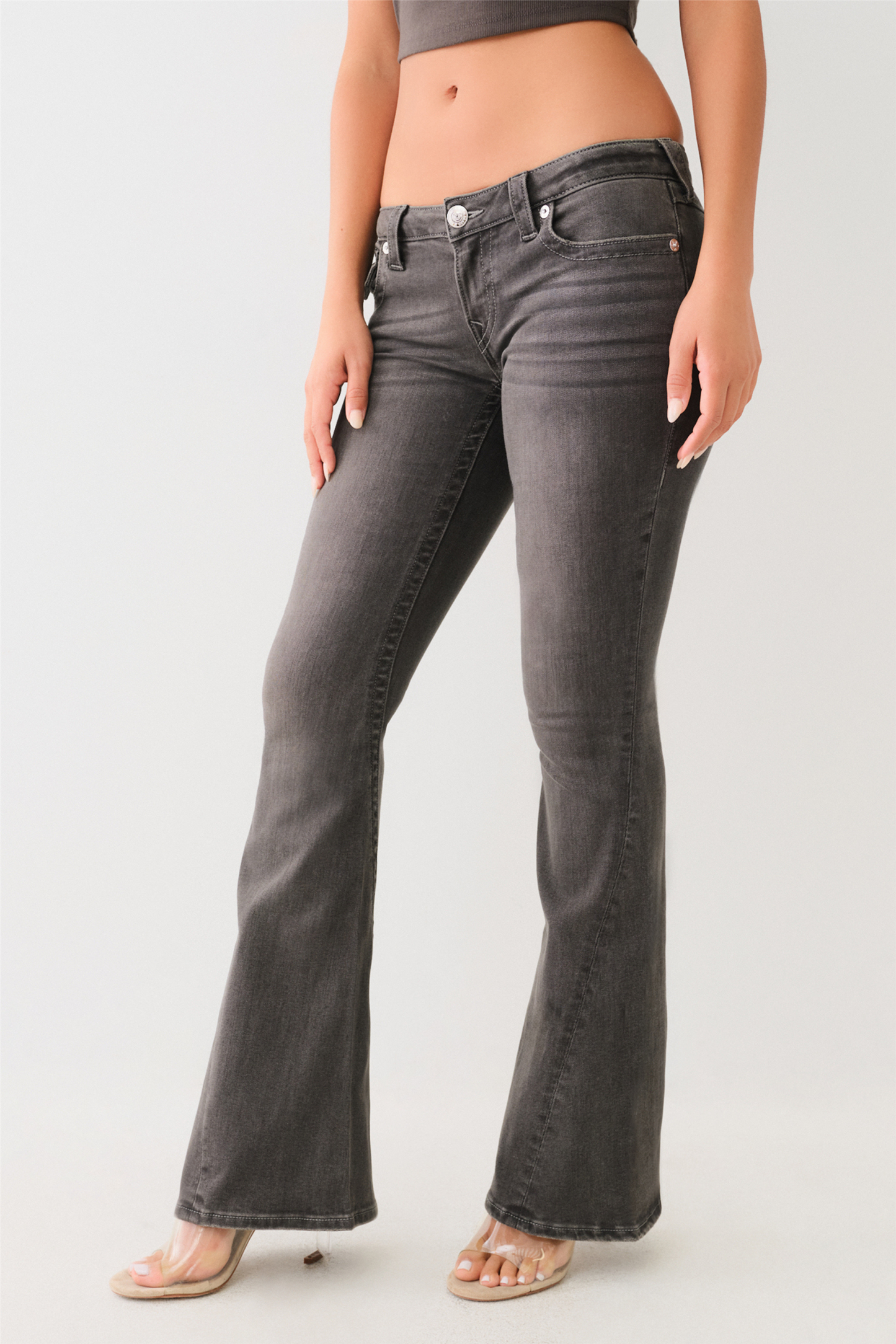 Joey Low Rise Bootcut Flap Charcoal