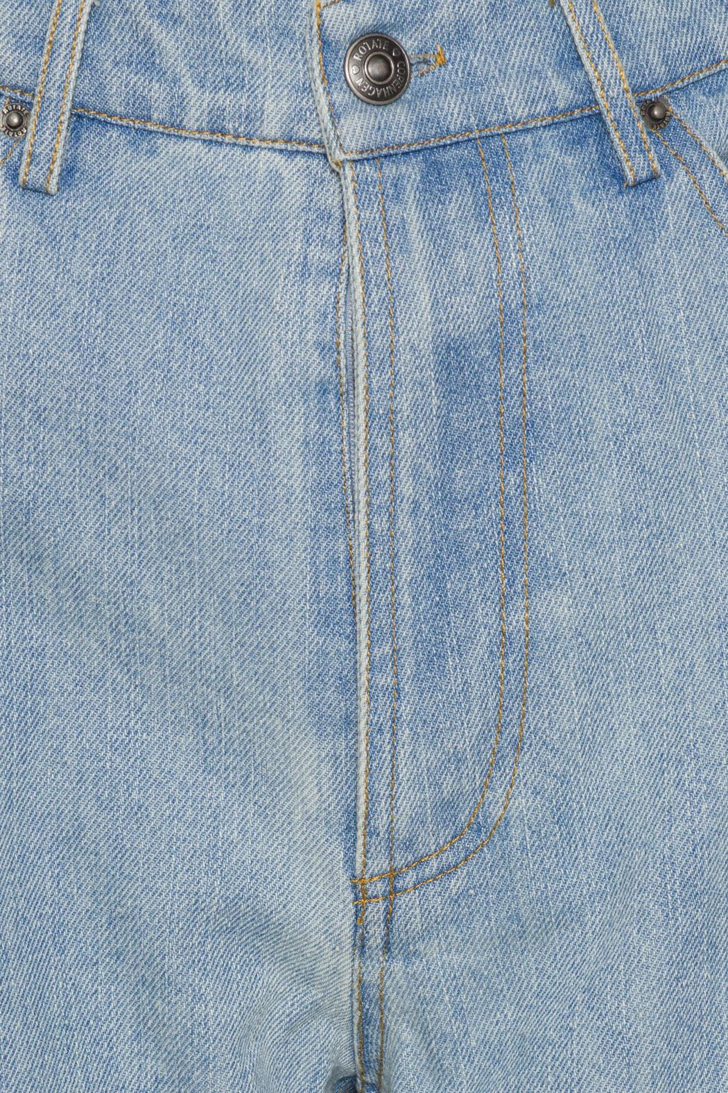 Laced Straight Leg Jeans Light Blue Denim