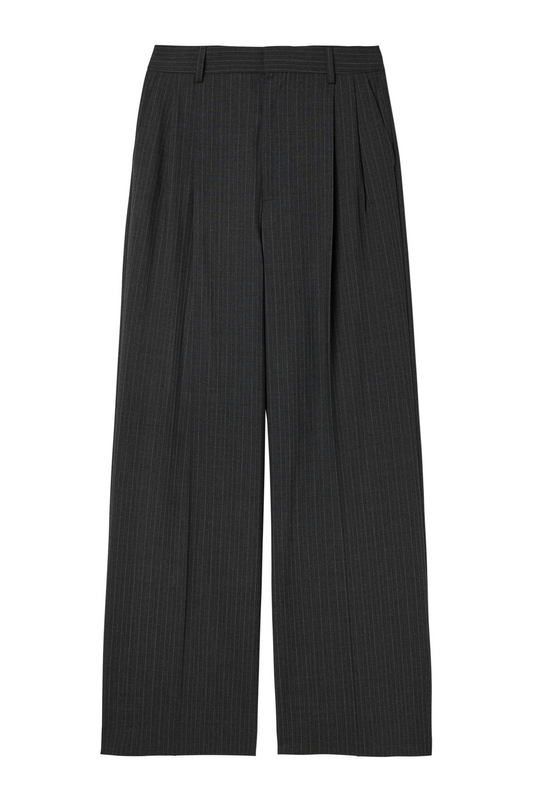 Darcey Pinstripe Trousers Anthracite Melange