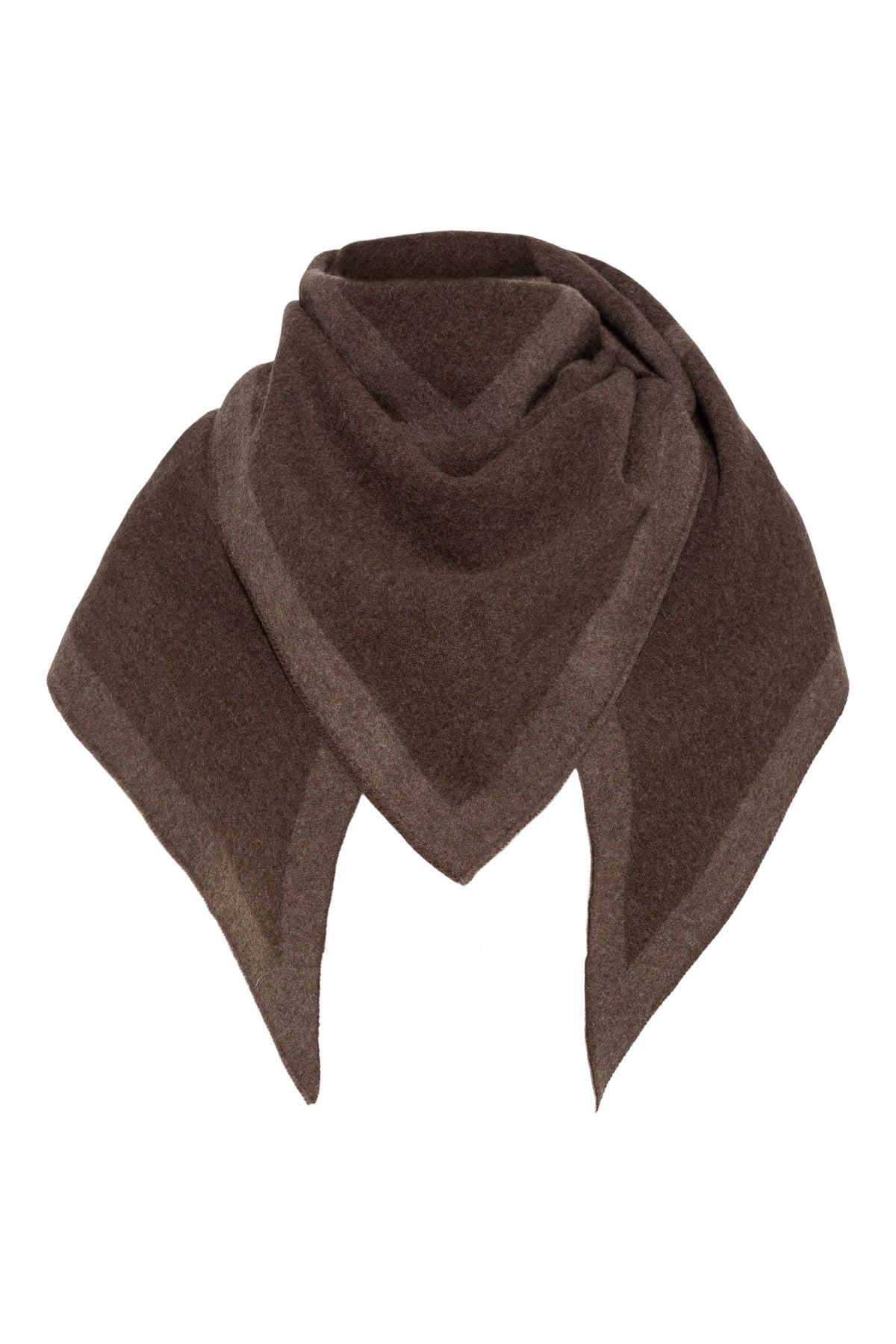 Triangle scarf, merino Tobacco / Cacao