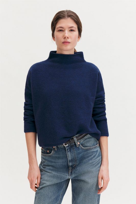 Mika Yak Funnelneck Sweater Deep Blue
