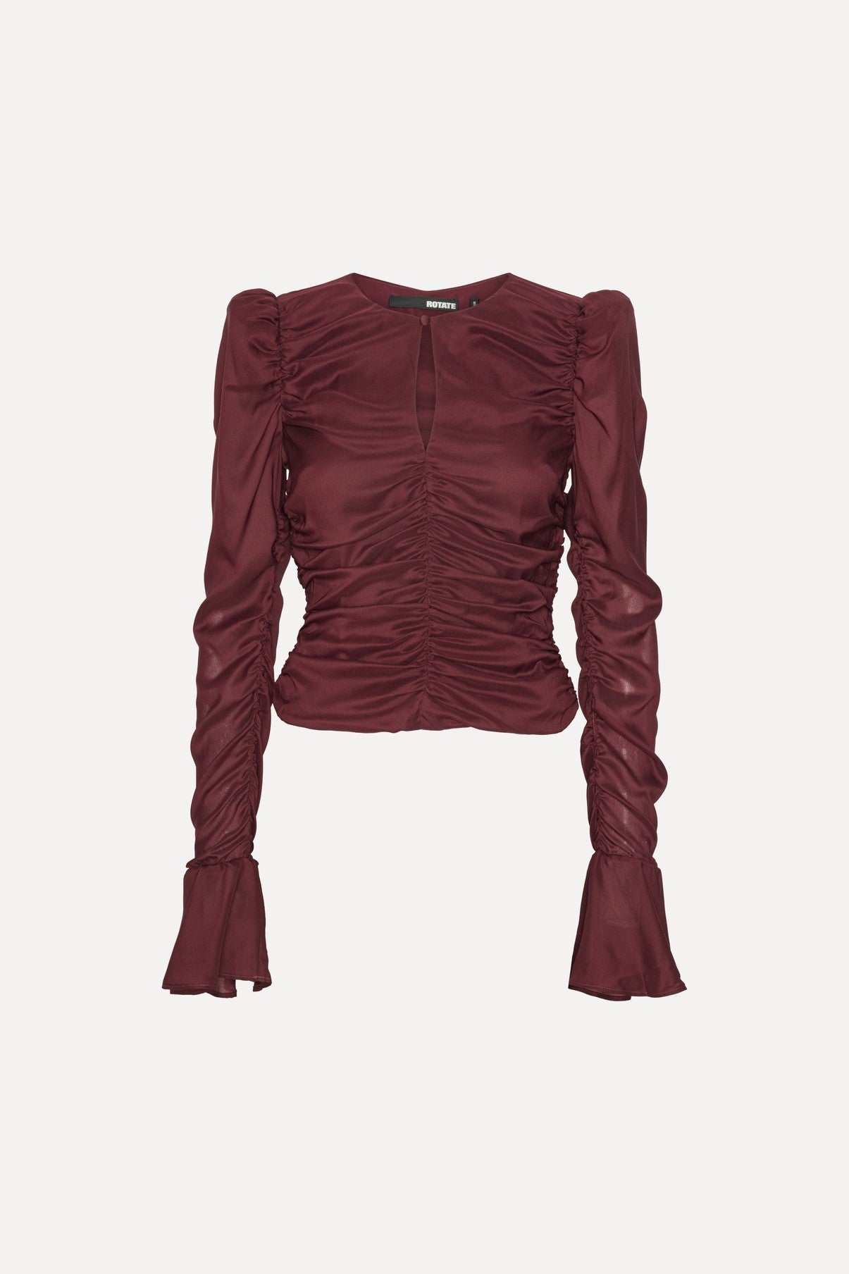 Chiffon Ruched Ls Top Zinfandel