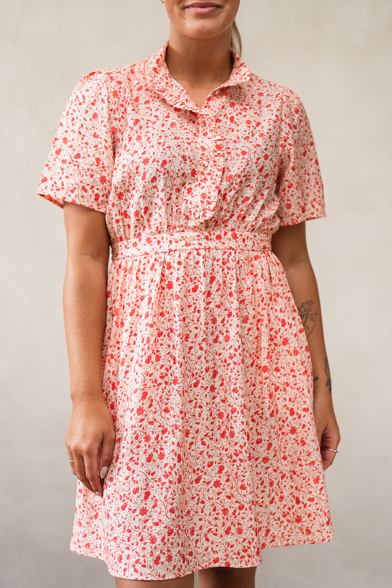 RAUSAstrid 2/4 Dress AOP Cayenne Flower