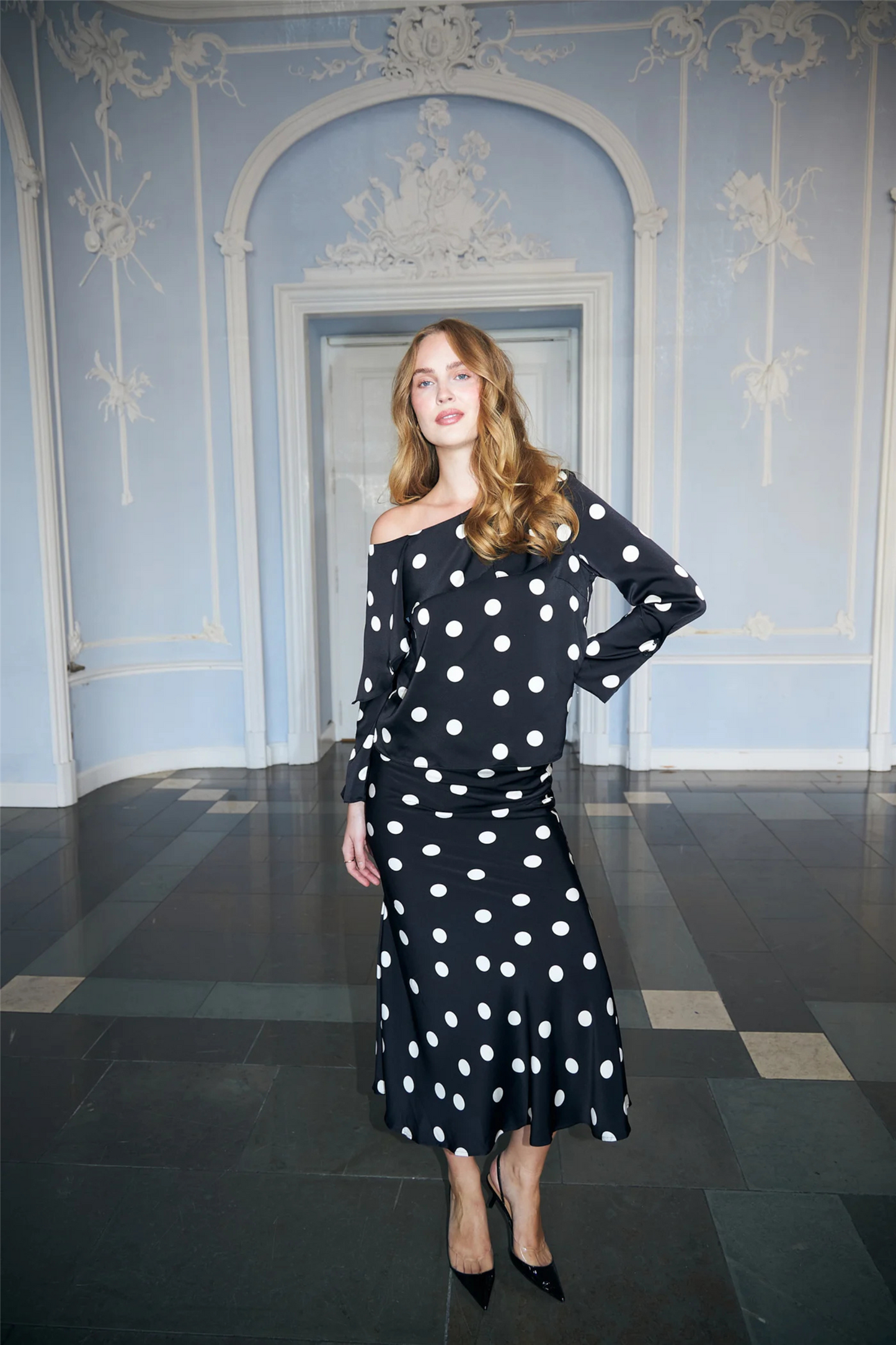 Maidencras Skirt Black White Dot
