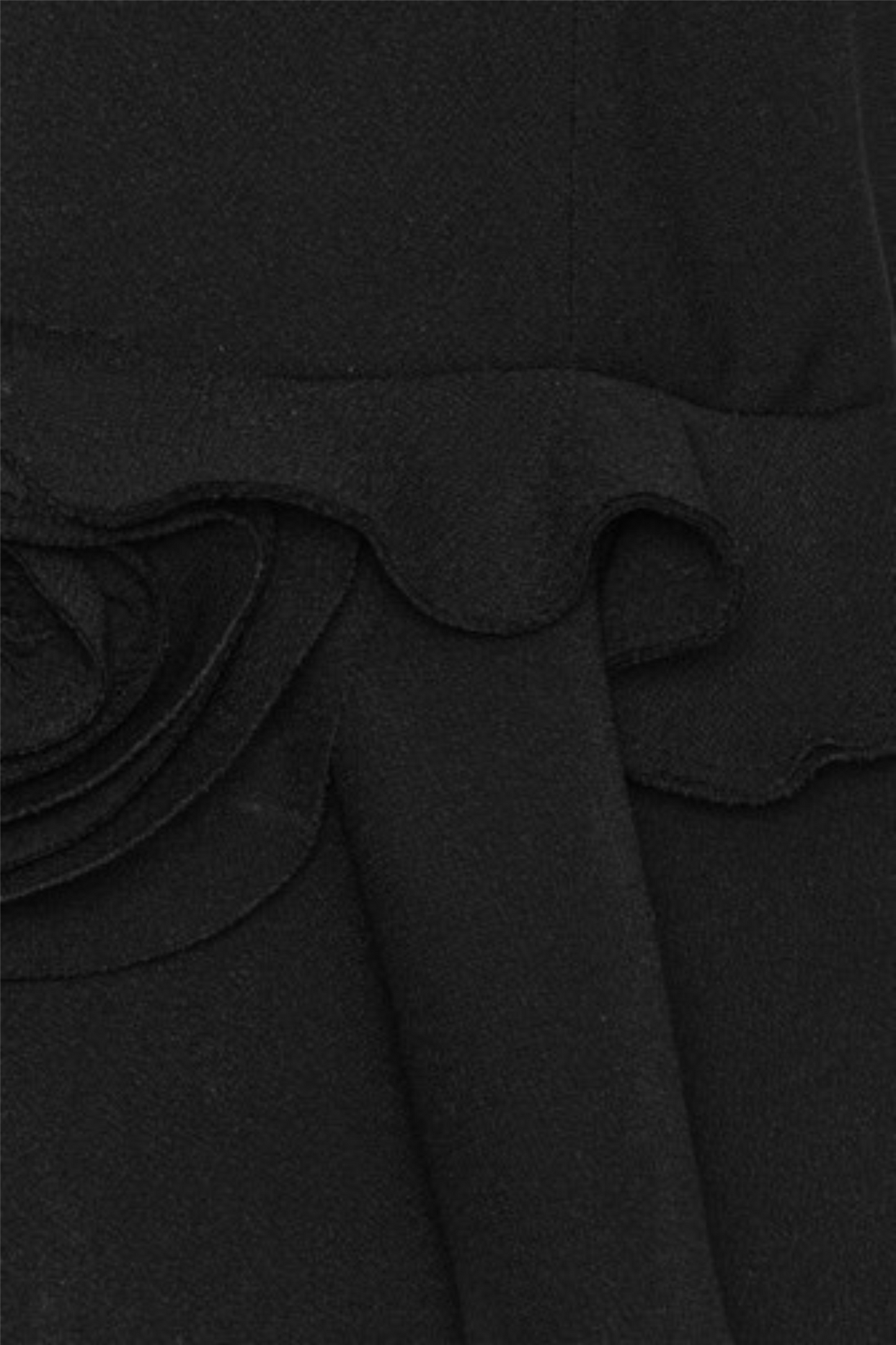 V-Neck Flower Top Black