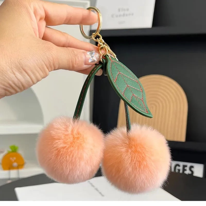 Cherry Bag Charm Peach