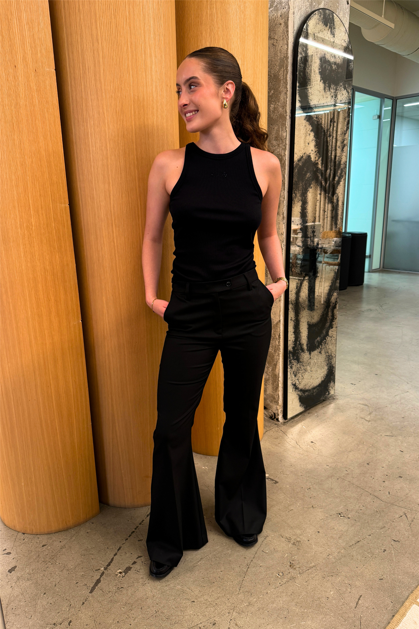 GZpauline HW flared pants Black