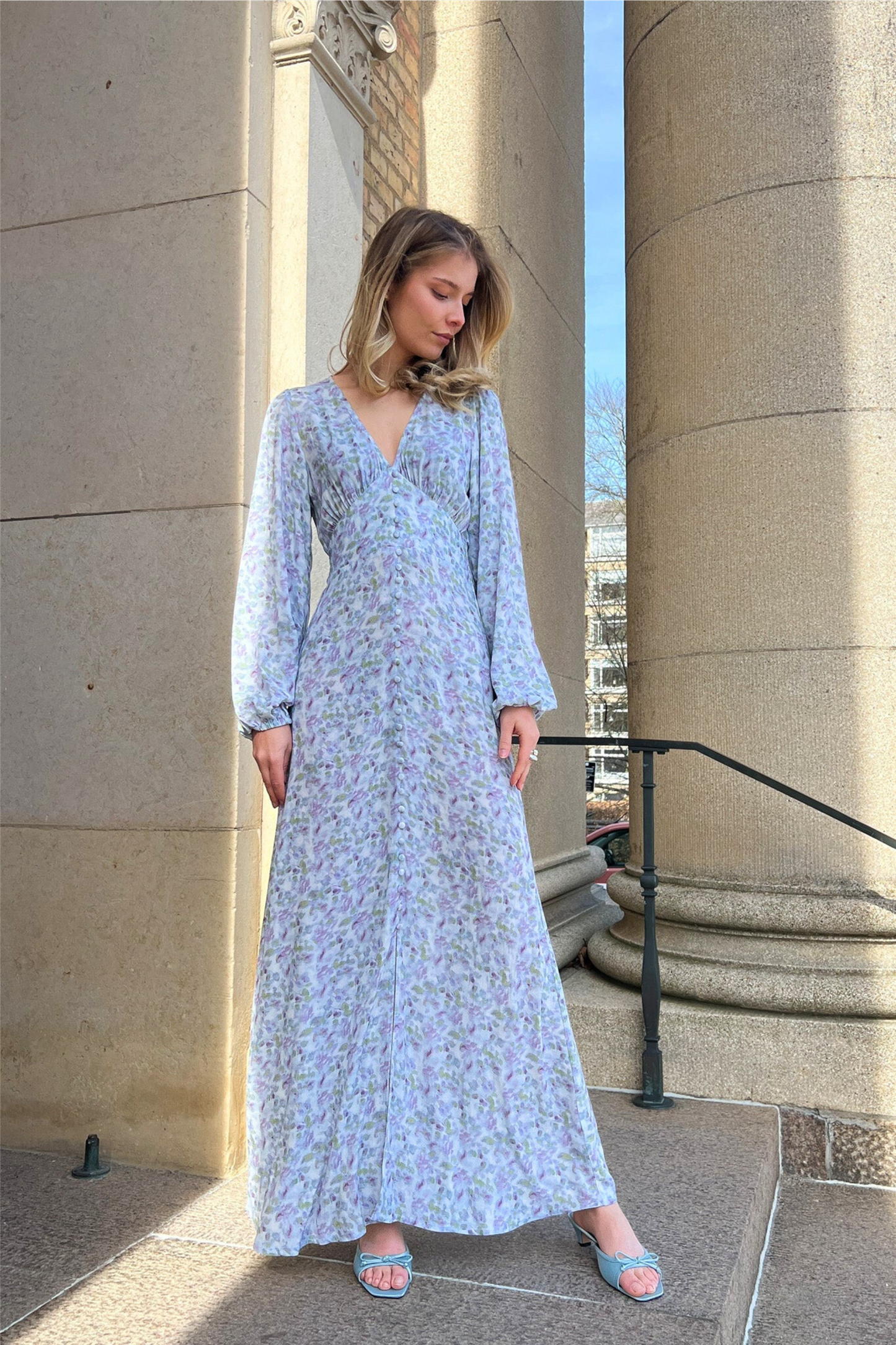 Lilith Maxi Dress Cinthia Blue Print