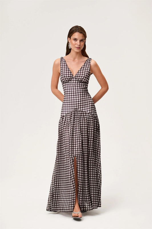 Toulouse Dress Brown Gingham