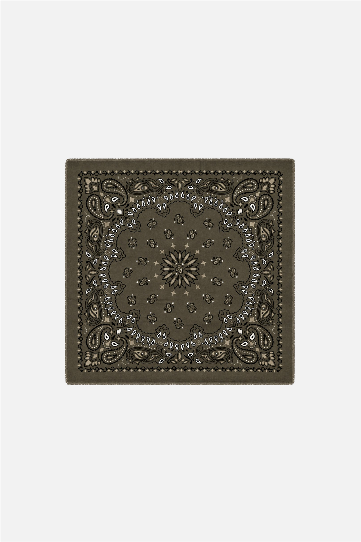 Large Paisley Scarf Khaki.