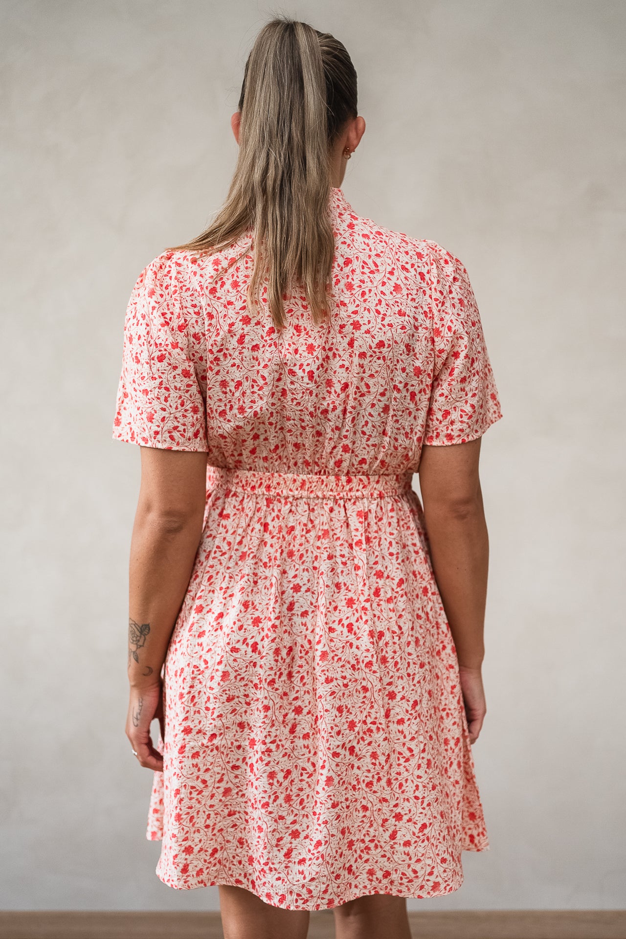 RAUSAstrid 2/4 Dress AOP Cayenne Flower
