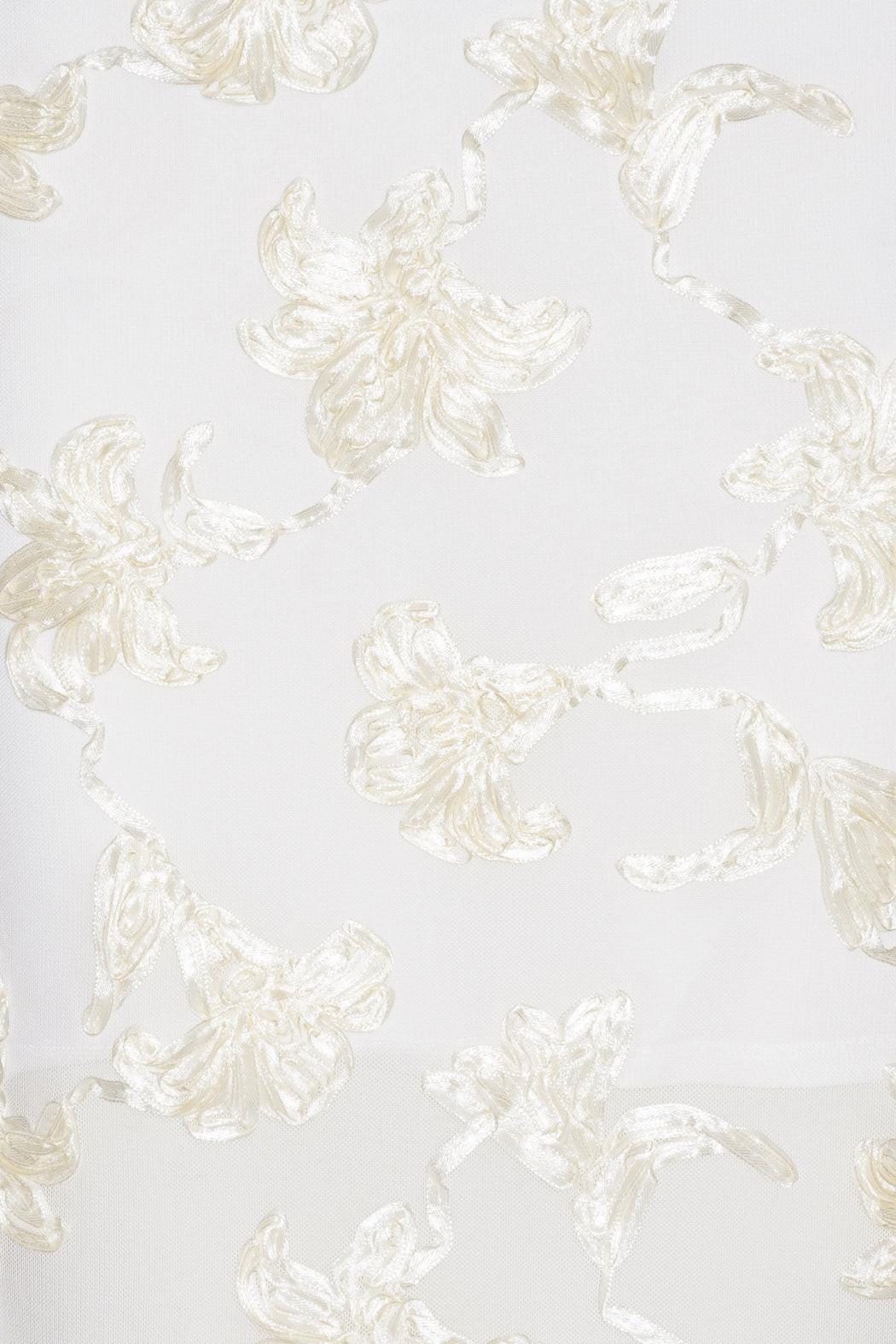 Flower Mesh Tube Dress Egret