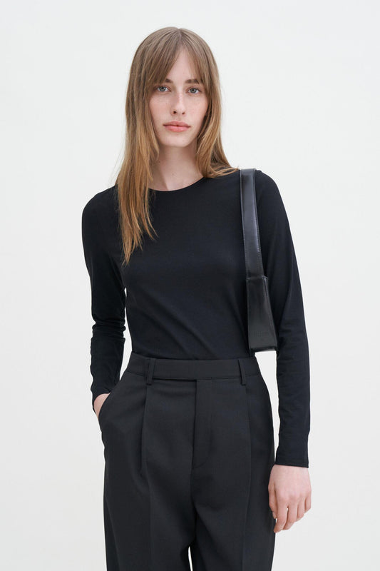 Cotton Stretch Long Sleeve Black