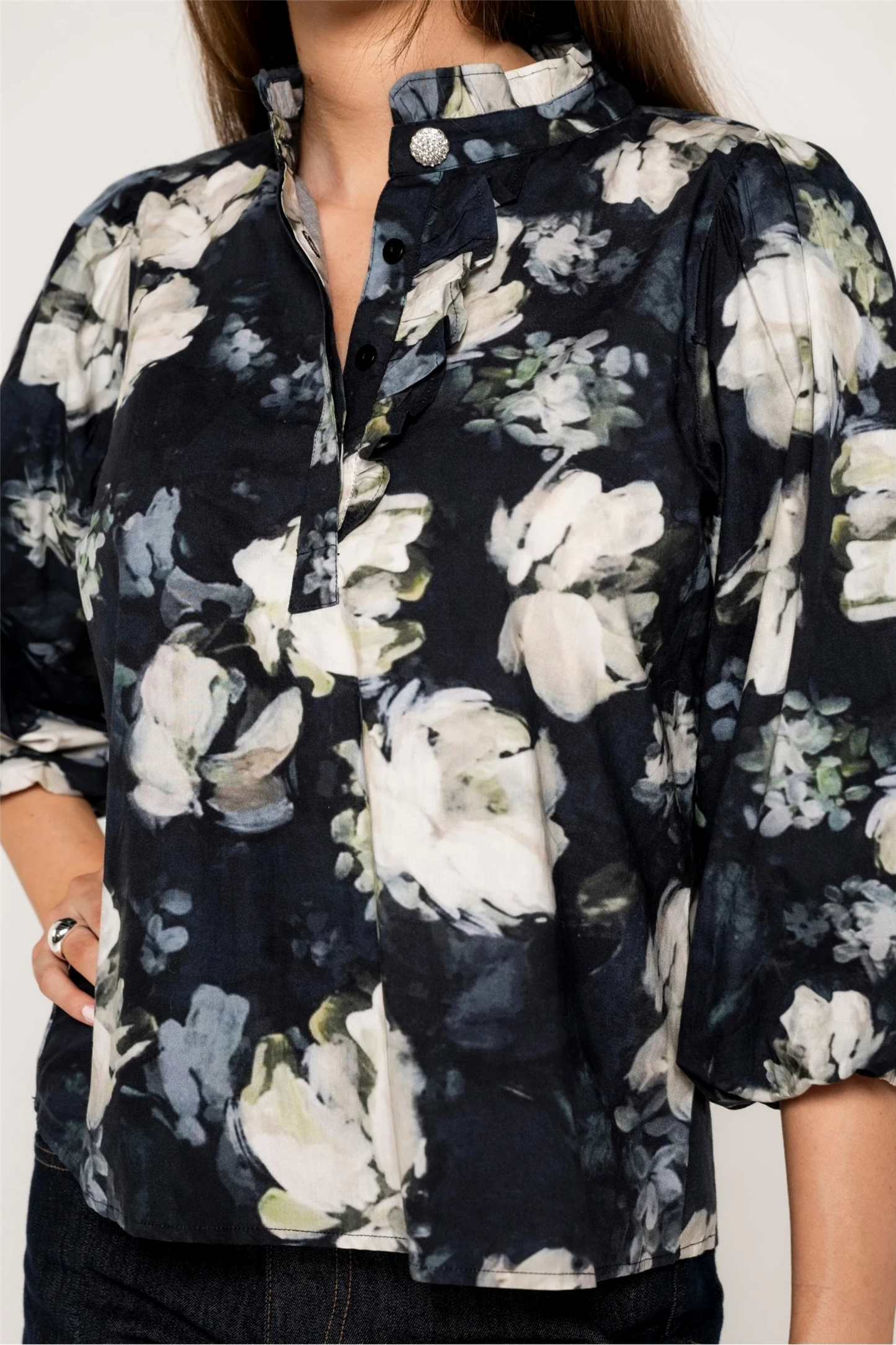 Ella Blouse Blue Garden