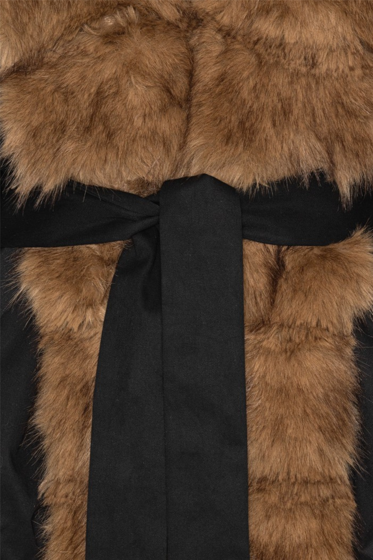 Faux Fur Collar Jacket Black