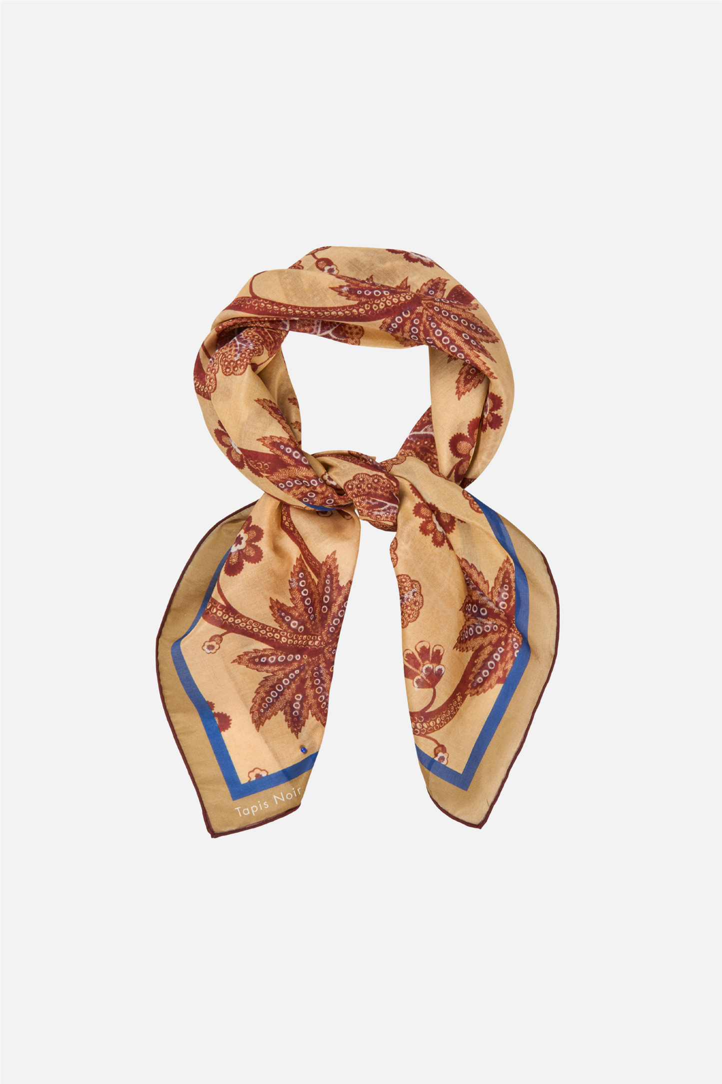 Light Brown Flower Scarf Yellow