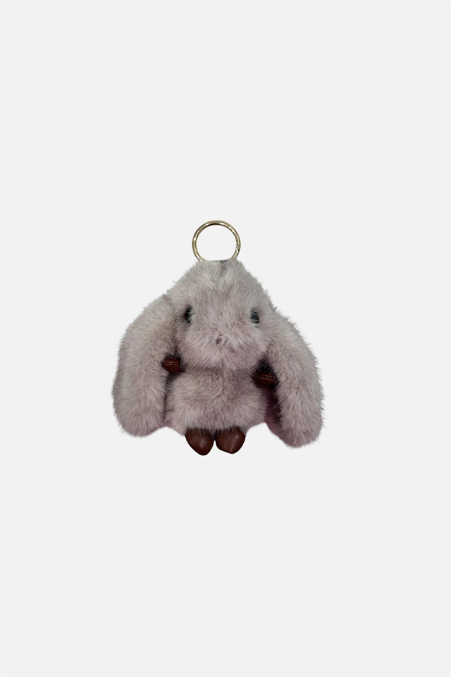 Fluffy Bunny Bag Charm Taupe